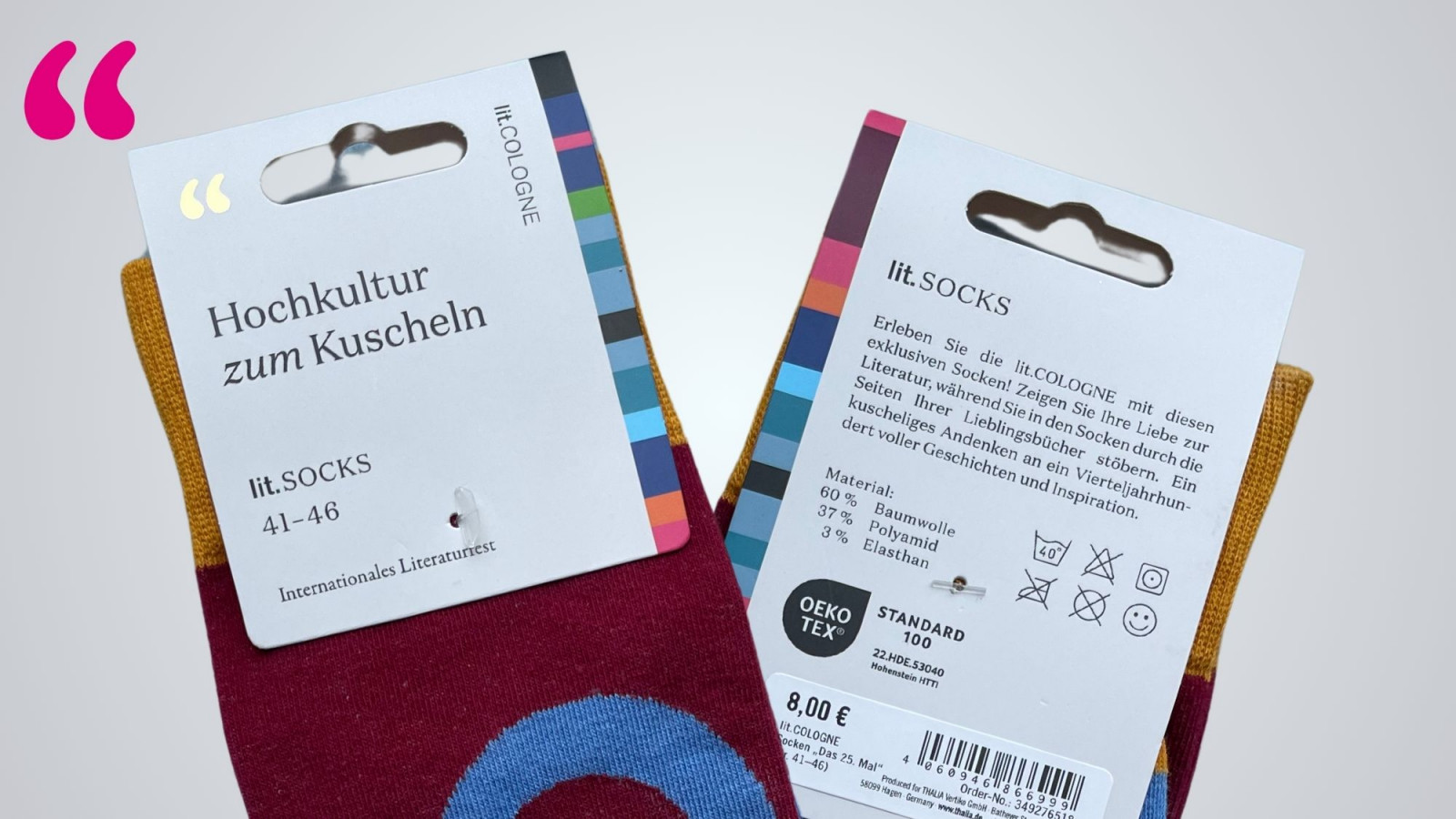 Bunte Socken mit lit.COLOGNE Logo