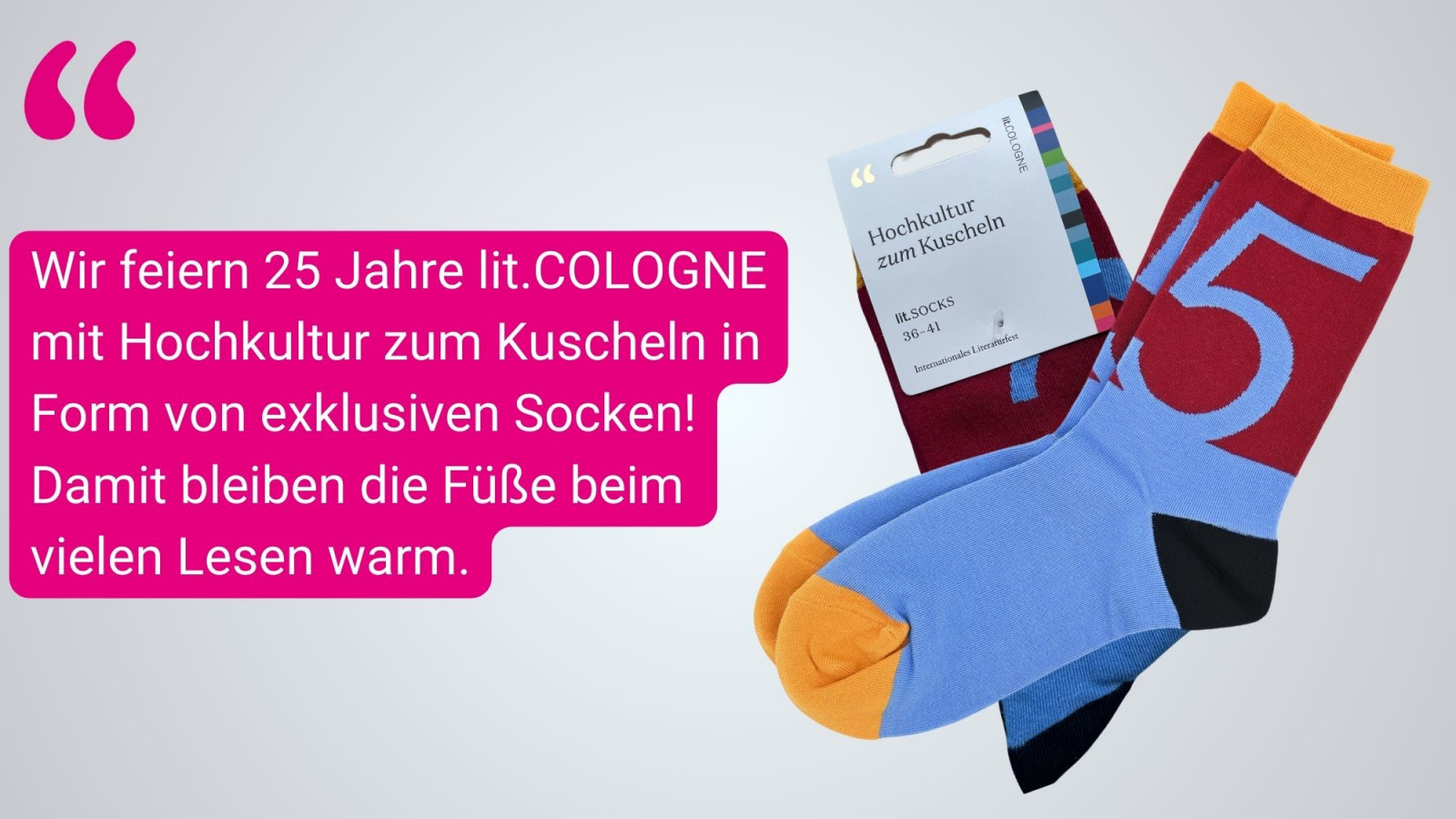 Bunte Socken mit lit.COLOGNE Logo