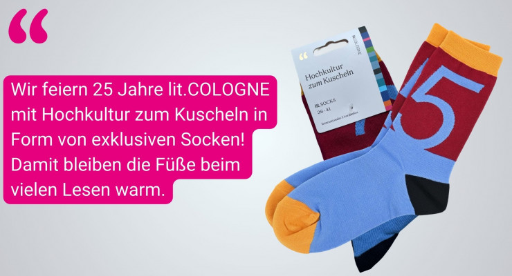 Bunte Socken mit lit.COLOGNE Logo