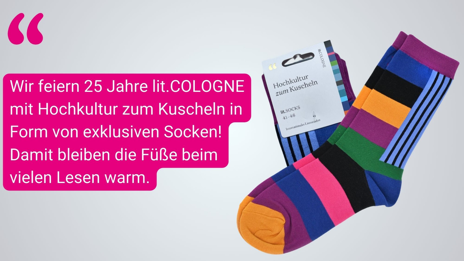 Bunte Socken mit lit.COLOGNE Logo