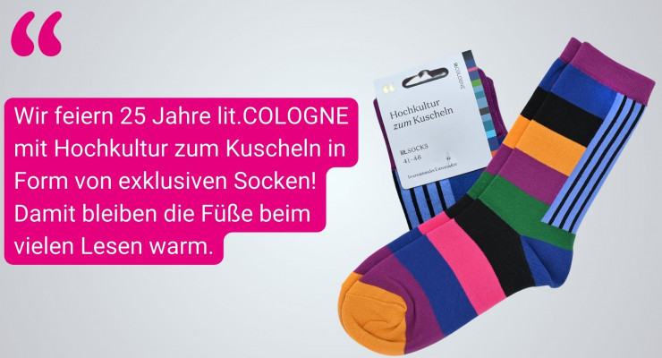 Bunte Socken mit lit.COLOGNE Logo