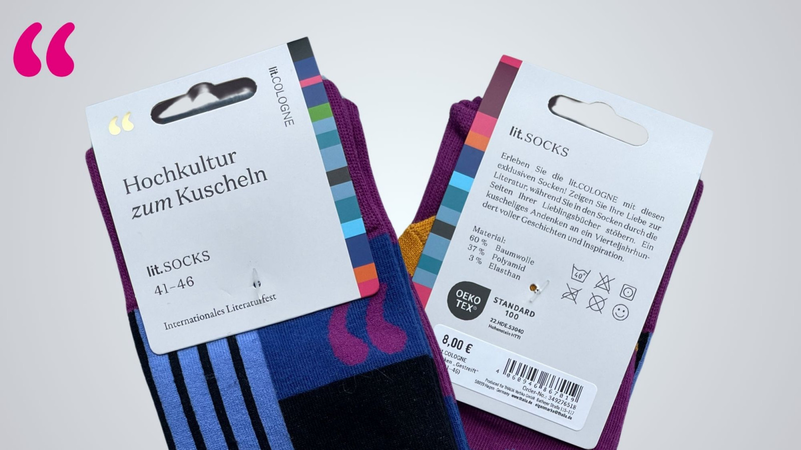 Bunte Socken mit lit.COLOGNE Logo