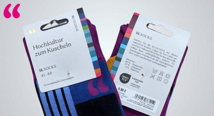 Bunte Socken mit lit.COLOGNE Logo